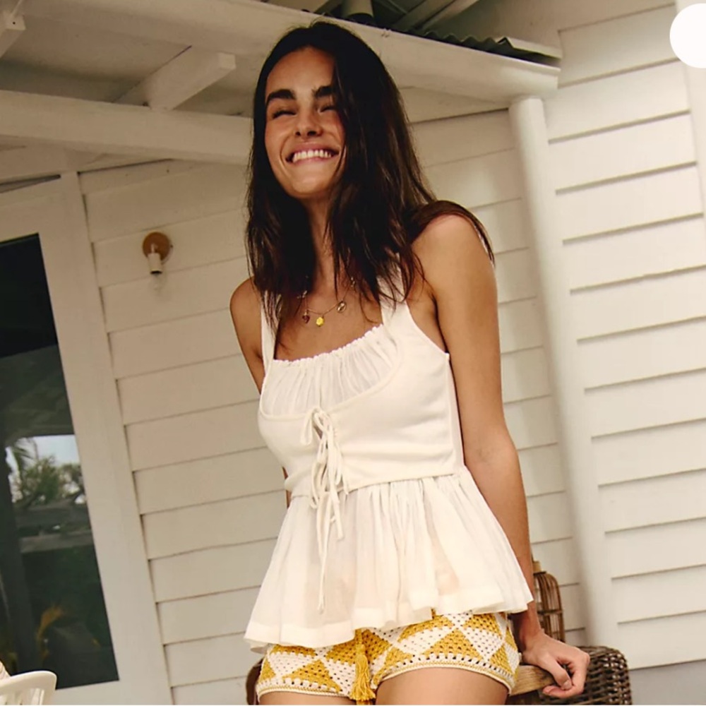 NWT Free People So Far So Good Top Ivory